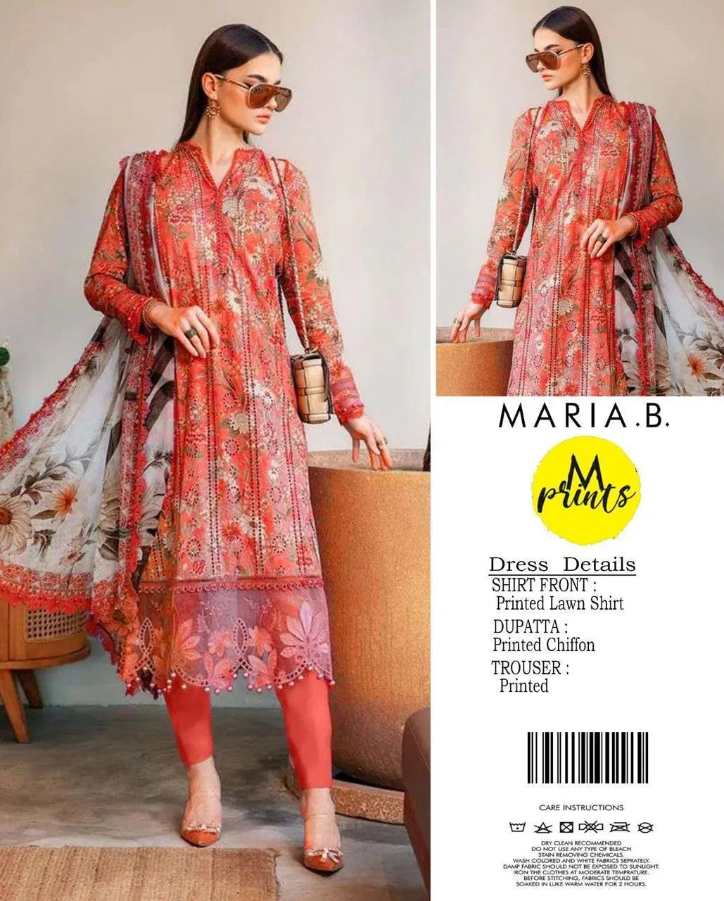 3 Pcs Women's Unstitched Printed Suit