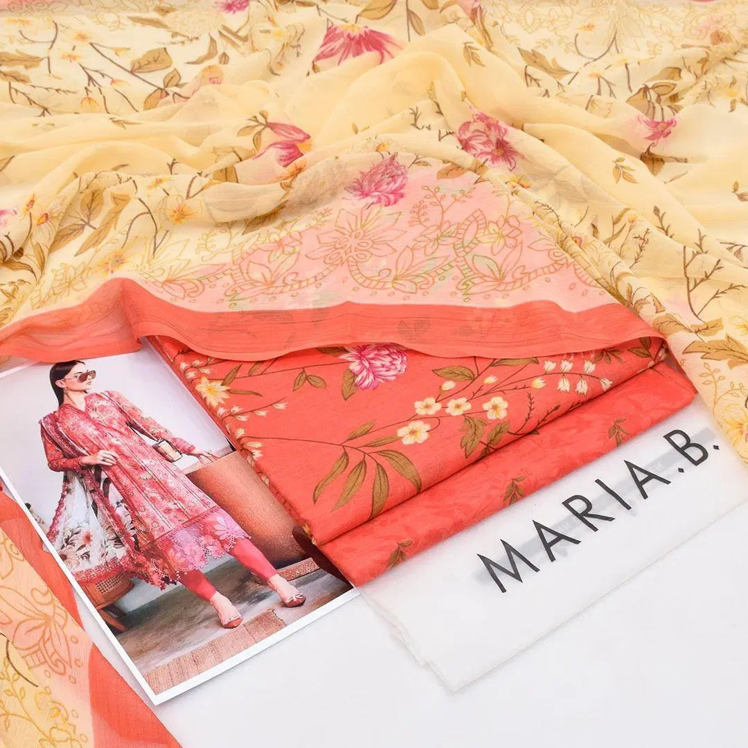 3 Pcs Women's Unstitched Printed Suit