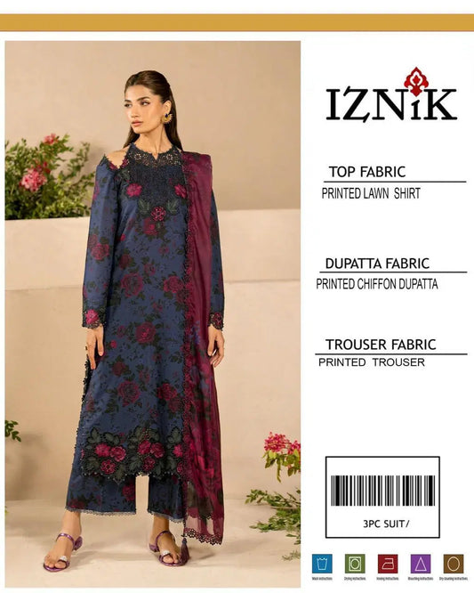 3 Pcs Women's Unstitched Printed Suit
