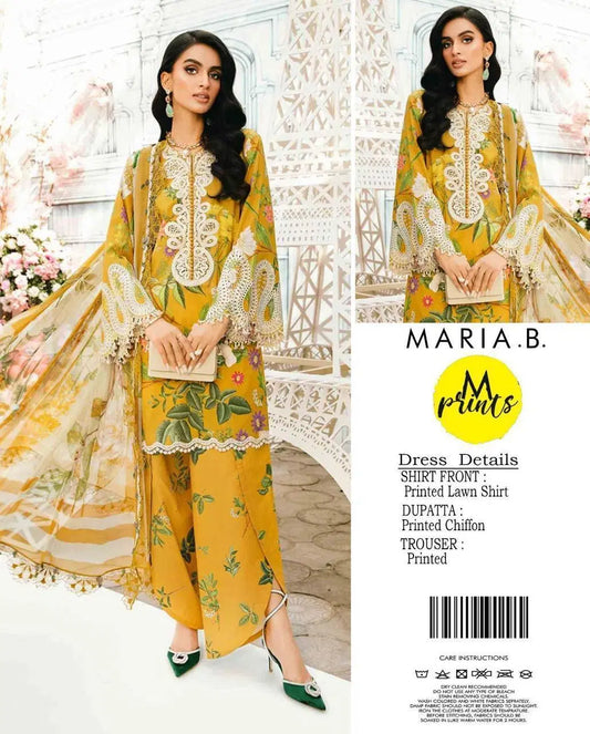3 Pcs Women's Unstitched Printed Suit