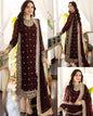 3 Pcs Women's Unstitched Sequins Embroidered Suit