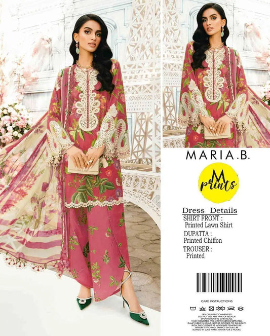 3 Pcs Women's Unstitched Printed Suit